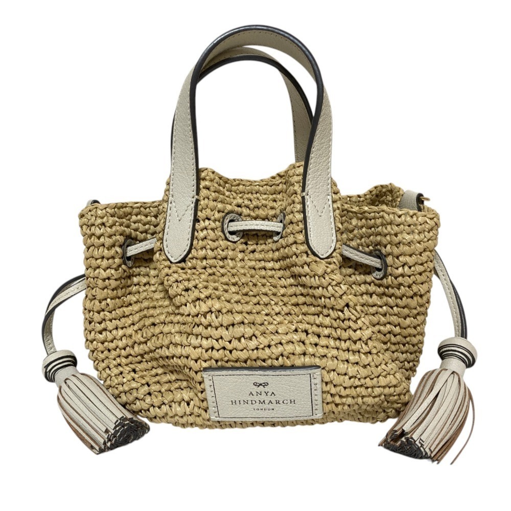 ANYA HINDMARCH Small Drawstring Raffia Tote Bag, Natural, Women's